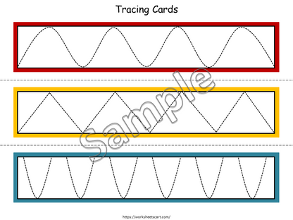 Tracing Cards Printable For Toddlers, Lines and Curves Tracing, Busy Binder, Tracing Lines, Preschool and Kindergarten Activity, WWF120