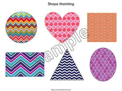 Shapes Matching Activity Printable PDF Pages for Toddler, Preschool, Homeschool, Montessori, Learning Binder, 2D Shapes, WWF124