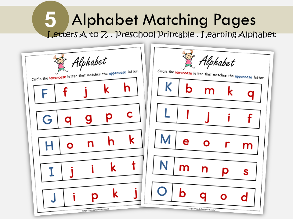 Alphabet Letter Matching Activity, Alphabet Worksheets, Preschool Printables, Letter Matching, Learning Alphabet, Toddlers, Montessori, WWF126