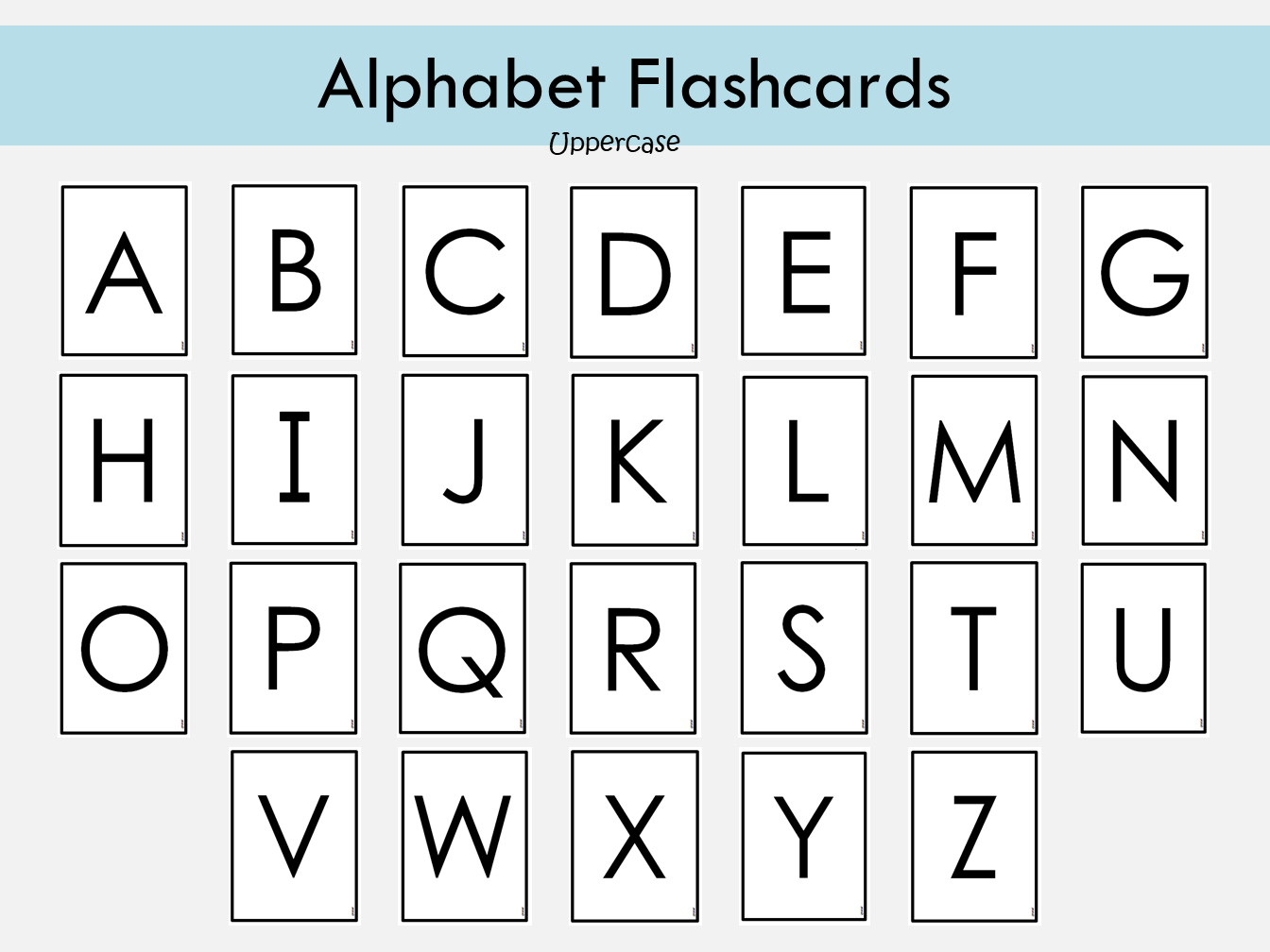 Alphabet Cards Printable for Preschool, Uppercase and Lowercase Black and White Letters Flash Cards, Kids, Toddlers Flashcards, Montessori, WWF128