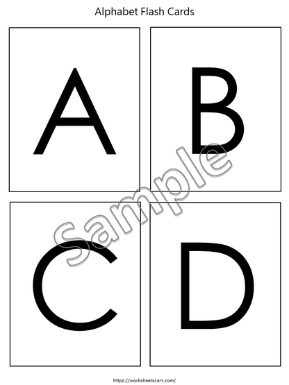 Alphabet Cards Printable for Preschool, Uppercase and Lowercase Black and White Letters Flash Cards, Kids, Toddlers Flashcards, Montessori, WWF128