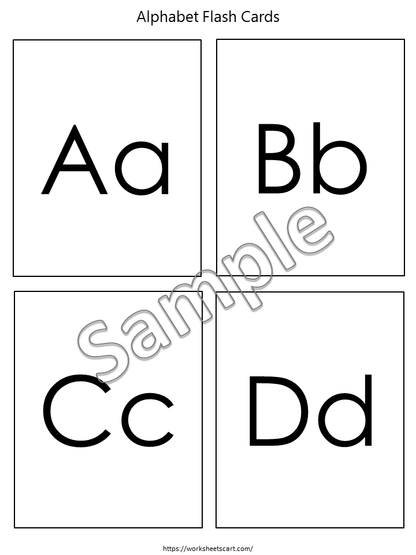 Alphabet Cards Printable for Preschool, Uppercase and Lowercase Black and White Letters Flash Cards, Kids, Toddlers Flashcards, Montessori, WWF128