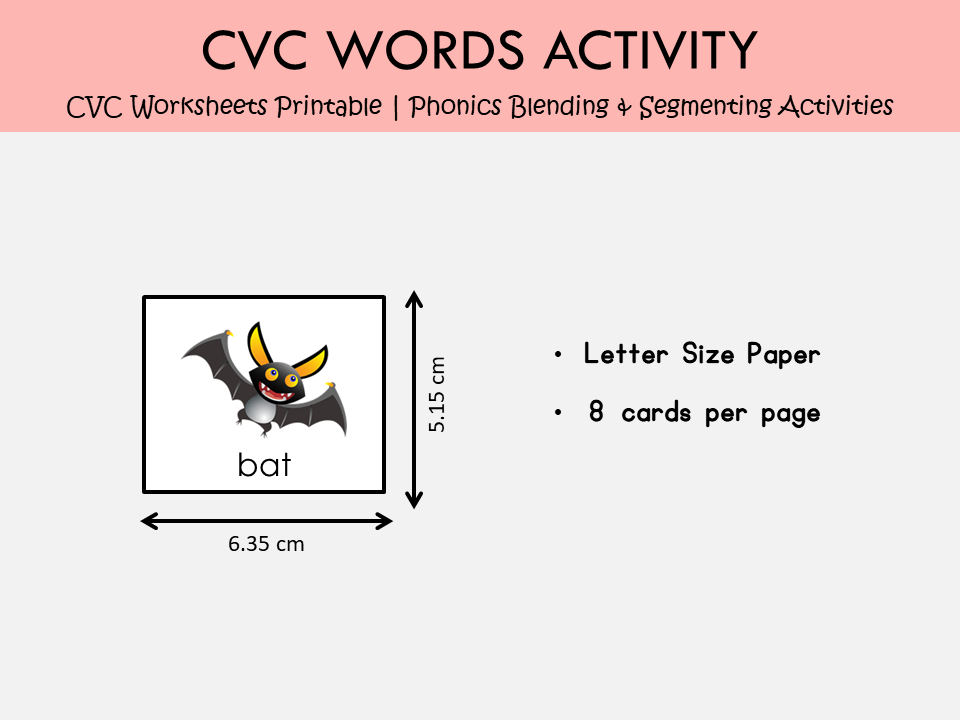 CVC Words Worksheets Printable – Phonics Blending & Reading Practice, WWF168