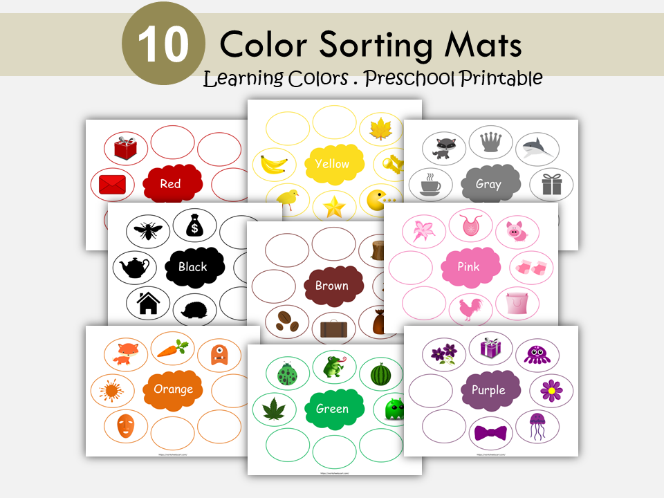 Color Matching, Color Sorting Game Printable, Preschool Activity, Lear ...