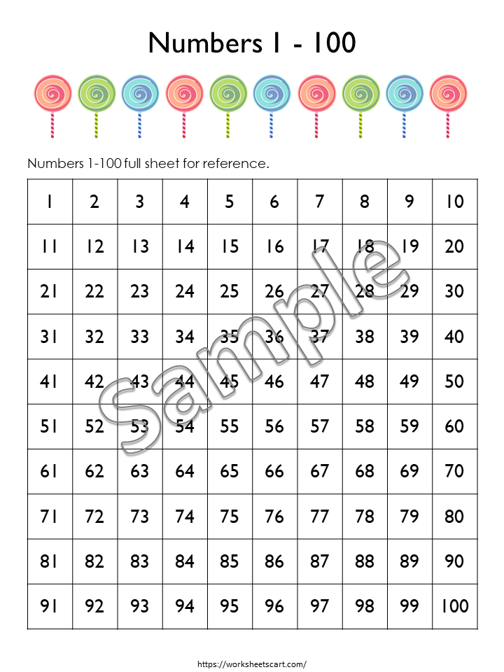 Missing Numbers 1-100, Missing Number Hundred Chart, Numbers 1 to 100 Worksheets Printable, Preschool, Kindergarten Math, Instant Download, WWF185