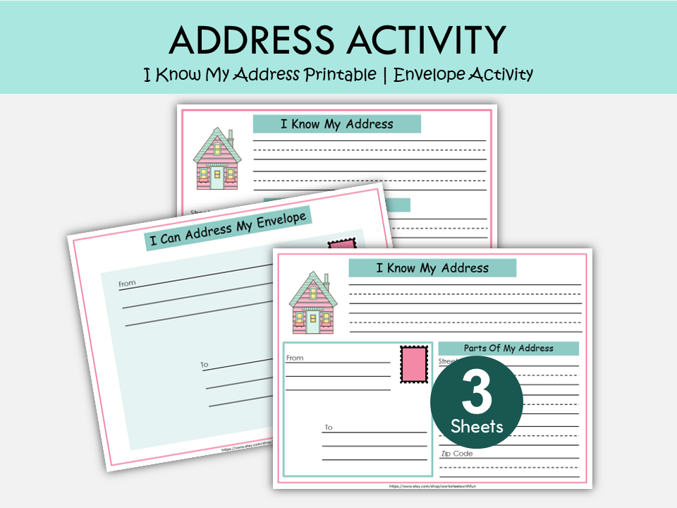 My Address Kids Activity, I Know My Address, Life Skills, Toddler Busy ...