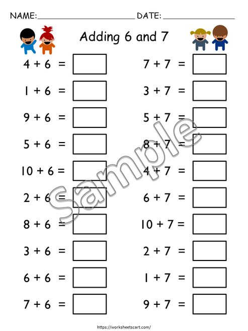 Addition and Subtraction Facts Worksheets Printable | Numbers up to 10 ...