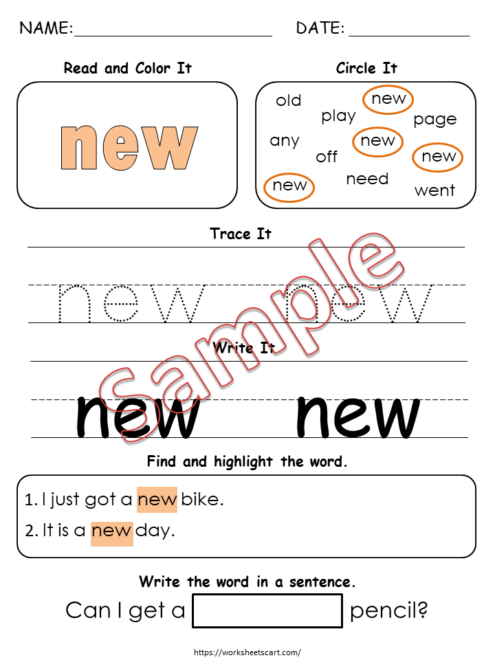 Fry Second Hundred Sight Word Worksheets Printable PDF for Kids, WWF211