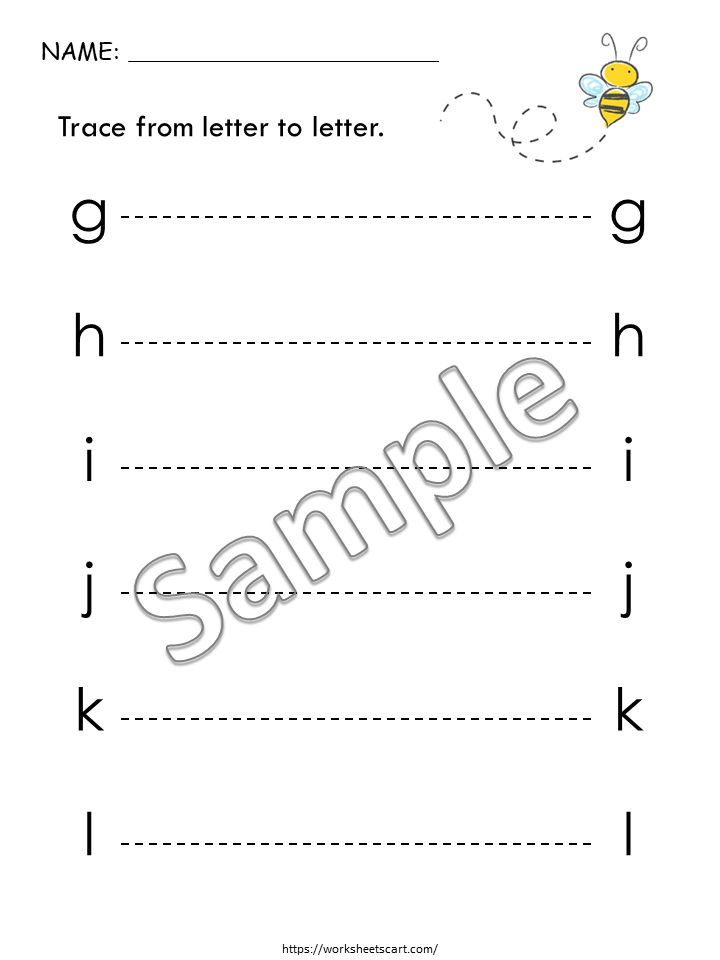 Tracing Worksheets, Preschool Printable, Tracing Letter to Letter, Alphabet Worksheets, Trace the Lines, Pre Handwriting Practice, WWF231