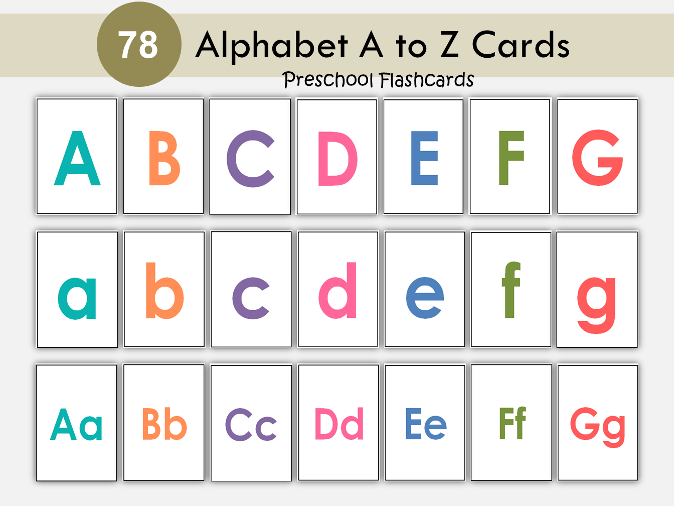 Alphabet Flashcards, ABC Educational Cards, Montessori Cards, Printable Learning Resource Preschool, Learn Letters, Homeschool Resource, WWF237