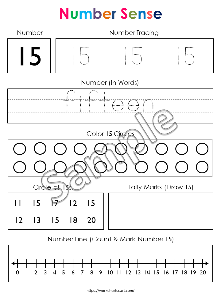 Number Worksheets for Preschool, Tracing Numbers for Kids, Numbers 11-20, Number of the Day, PreK Printable, Kindergarten Math, Number Sense, WWF238