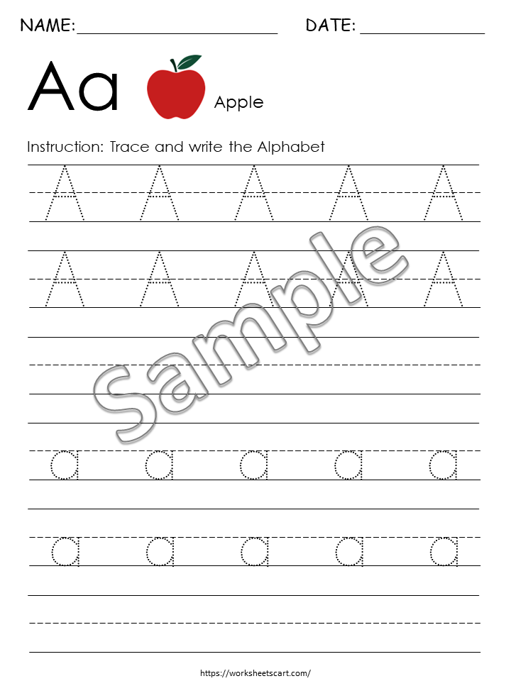 26 Printable Alphabet Worksheets, Upper Case and Lower Case Tracing, Preschool Worksheets, ABC Trace Worksheet, A to Z Letter Practice Pages, WWF251