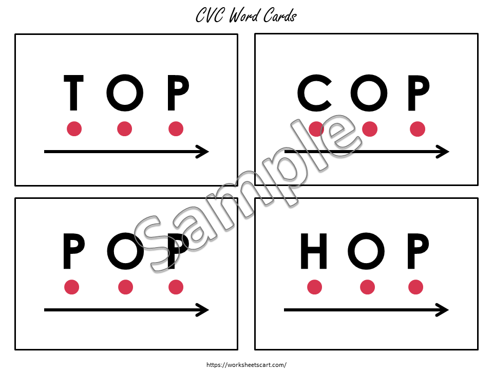 CVC Flash Cards, CVC Words, CVC Flashcards, Montessori, Phonics Cards Printable, Kindergarten Reading, Word Family, Phonetic, Homeschool, WWF260