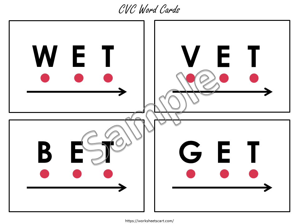 CVC Flash Cards, CVC Words, CVC Flashcards, Montessori, Phonics Cards Printable, Kindergarten Reading, Word Family, Phonetic, Homeschool, WWF260