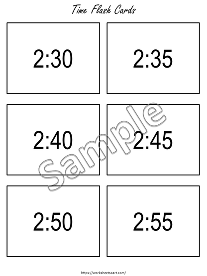 Telling Time to the Hour, Half Hour, Minutes Flashcards, Math Activity, Kindergarten, First Grade, Learn to Tell The Time, Homeschool, WWF265