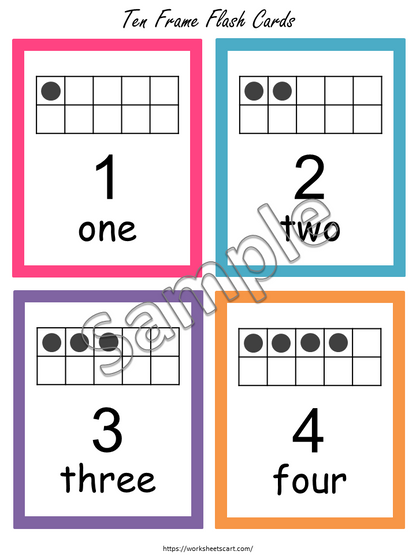 Tens Frame Number Cards Printable 1-20, Ten Frames, Counting Flash Cards, Math Display Resource, Number Flashcards, Number Poster for Kids, WWF268