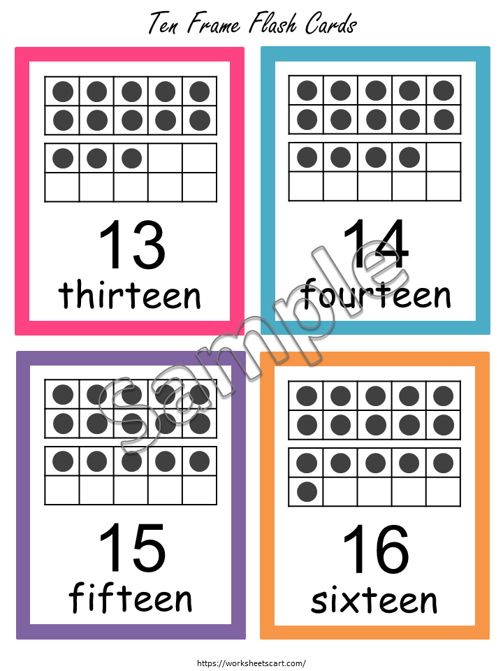 Tens Frame Number Cards Printable 1-20, Ten Frames, Counting Flash Cards, Math Display Resource, Number Flashcards, Number Poster for Kids, WWF268