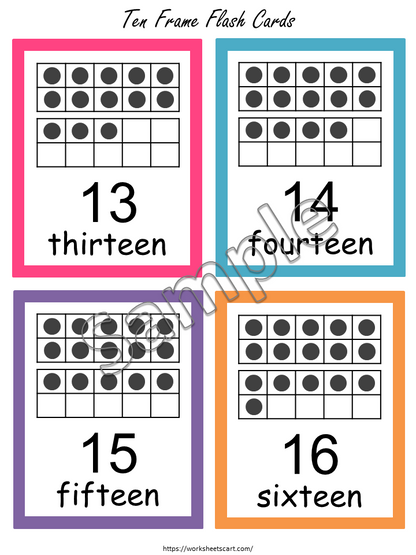 Tens Frame Number Cards Printable 1-20, Ten Frames, Counting Flash Cards, Math Display Resource, Number Flashcards, Number Poster for Kids, WWF268