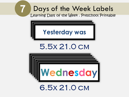 Days of the Week Cards, Days of the Week Printable, Days of the Week Labels, Kindergarten, Homeschool, Preschool, Back to School, Resource, WWF270