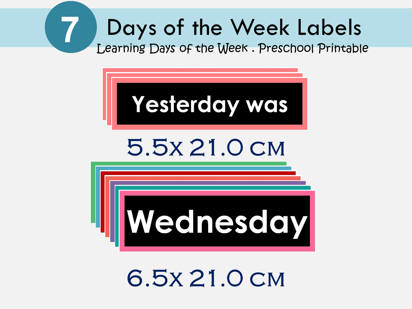 Days of the Week Labels Printable, Days of the Week Flashcards, Days of the Week Classroom Display, Montessori, Kindergarten, Homeschool, WWF272