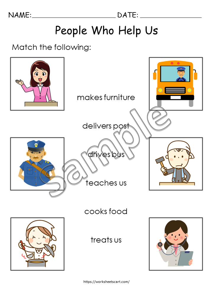 Community Helpers Worksheets, Community Workers, Occupations, Kindergarten Curriculum, Grade 1 Learning Folder, Homeschooling, WWF278