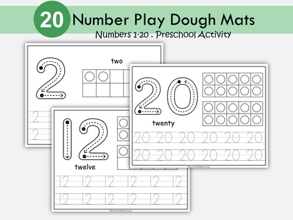 Number Worksheets for Preschool, Kindergarten Writing Practice, 1-20 Number Tracing Worksheets, Counting to 20 Printable Number Workbook, WWF282