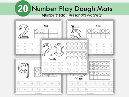 Number Worksheets for Preschool, Kindergarten Writing Practice, 1-20 Number Tracing Worksheets, Counting to 20 Printable Number Workbook, WWF282