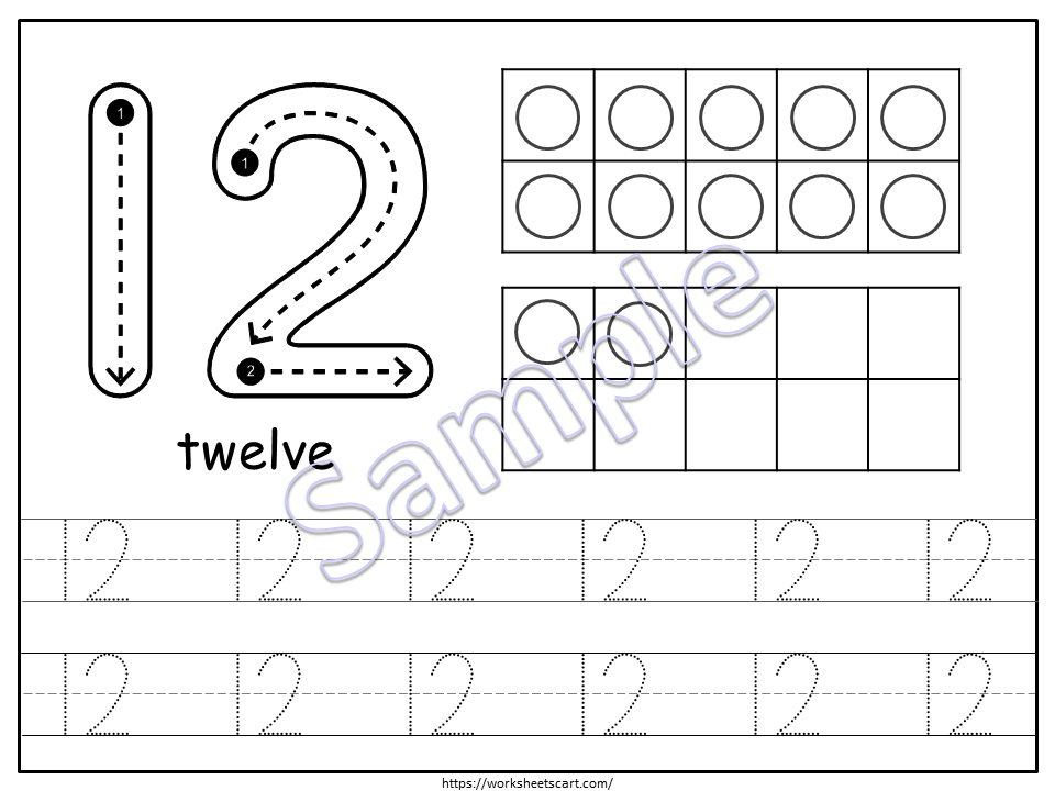 Number Worksheets for Preschool, Kindergarten Writing Practice, 1-20 Number Tracing Worksheets, Counting to 20 Printable Number Workbook, WWF282