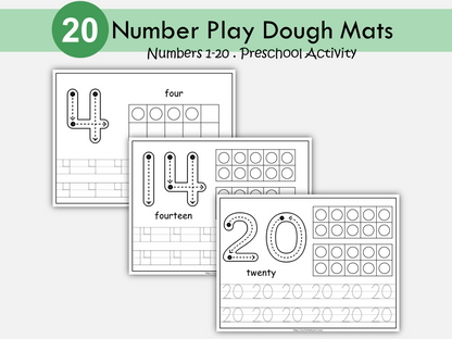 Number Worksheets for Preschool, Kindergarten Writing Practice, 1-20 Number Tracing Worksheets, Counting to 20 Printable Number Workbook, WWF282