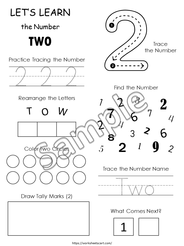 Number Worksheets for Preschool, Number Worksheets for Kids, PreK Math Printable, Tracing Numbers 1-10, Number of the Day, Kindergarten, WWF283