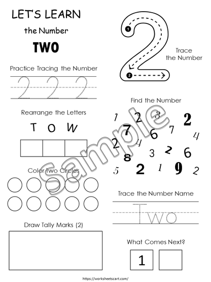 Number Worksheets for Preschool, Number Worksheets for Kids, PreK Math Printable, Tracing Numbers 1-10, Number of the Day, Kindergarten, WWF283