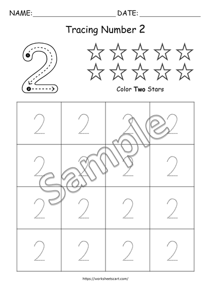 PreK Number Tracing Worksheets, Tracing Numbers, Preschool Printable, Number of the Day, Kindergarten Math, Number Sense, Teacher Resource, WWF287