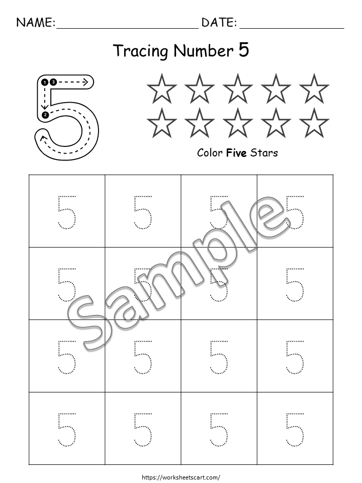 PreK Number Tracing Worksheets, Tracing Numbers, Preschool Printable, Number of the Day, Kindergarten Math, Number Sense, Teacher Resource, WWF287