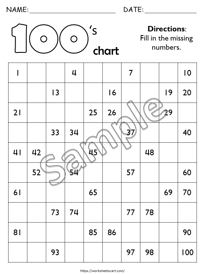 Missing Numbers 1-120 Worksheets, Preschool Printable, Kindergarten Math Workbook for Kids, Counting, Number Sequence, Homeschool, WWF290