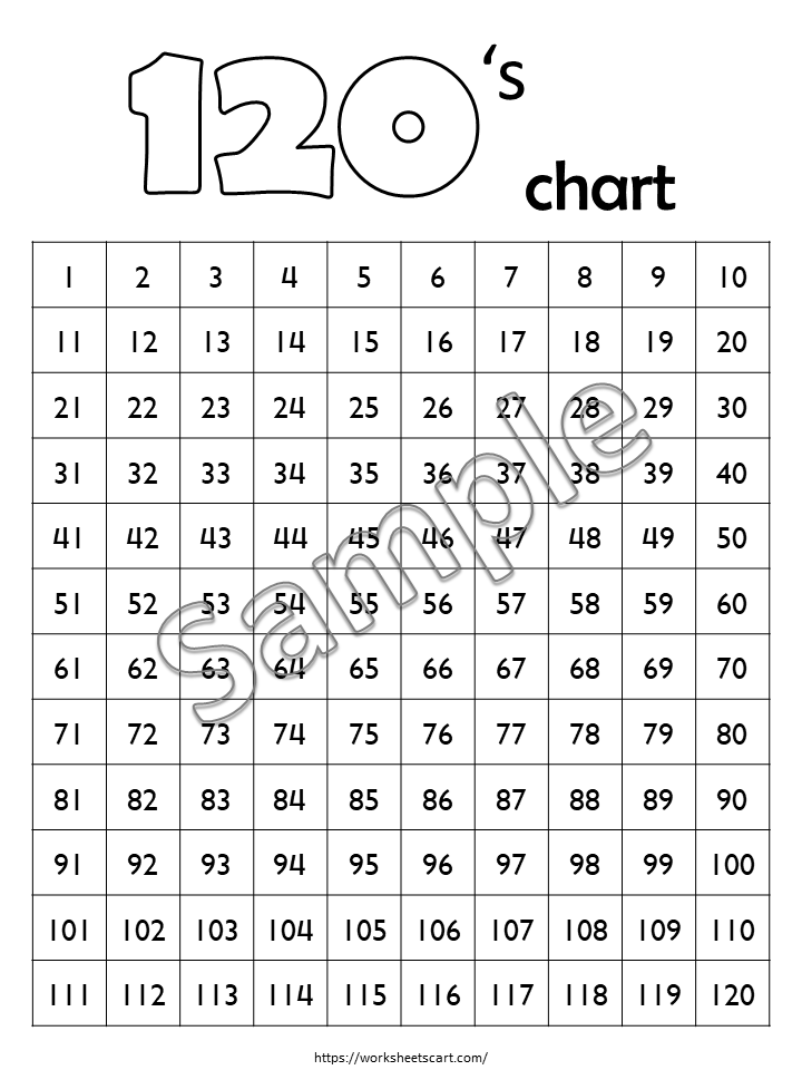 Missing Numbers 1-120 Worksheets, Preschool Printable, Kindergarten Math Workbook for Kids, Counting, Number Sequence, Homeschool, WWF290