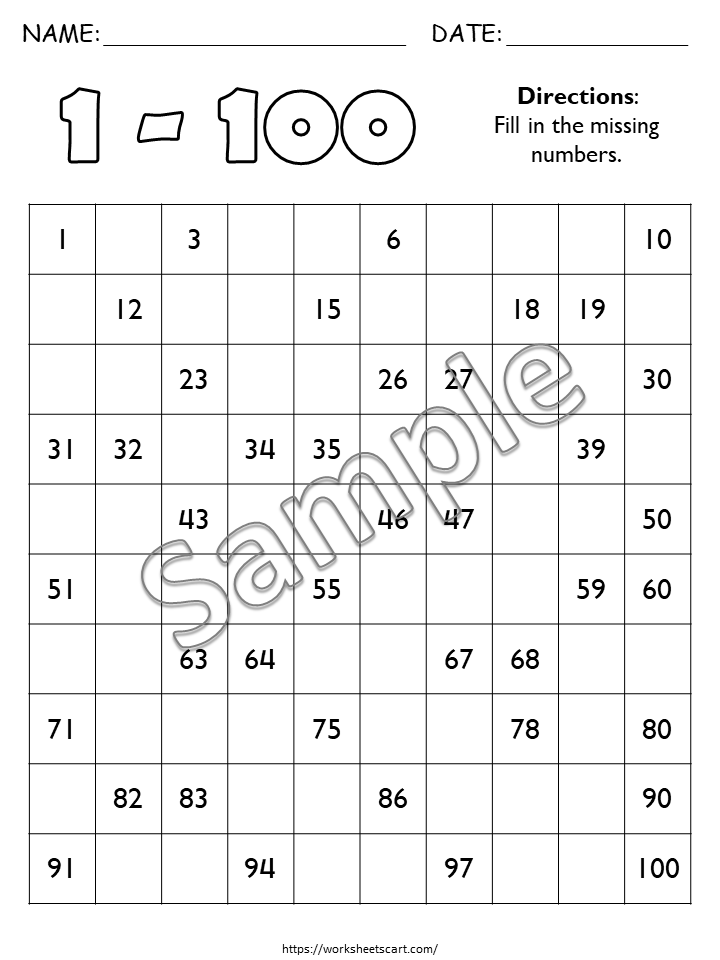 Number Worksheets for Preschool, Missing Numbers 1-1000, Kindergarten Math, Counting Workbook, Learning Numbers, Grade 1, Teacher Resource, WWF291