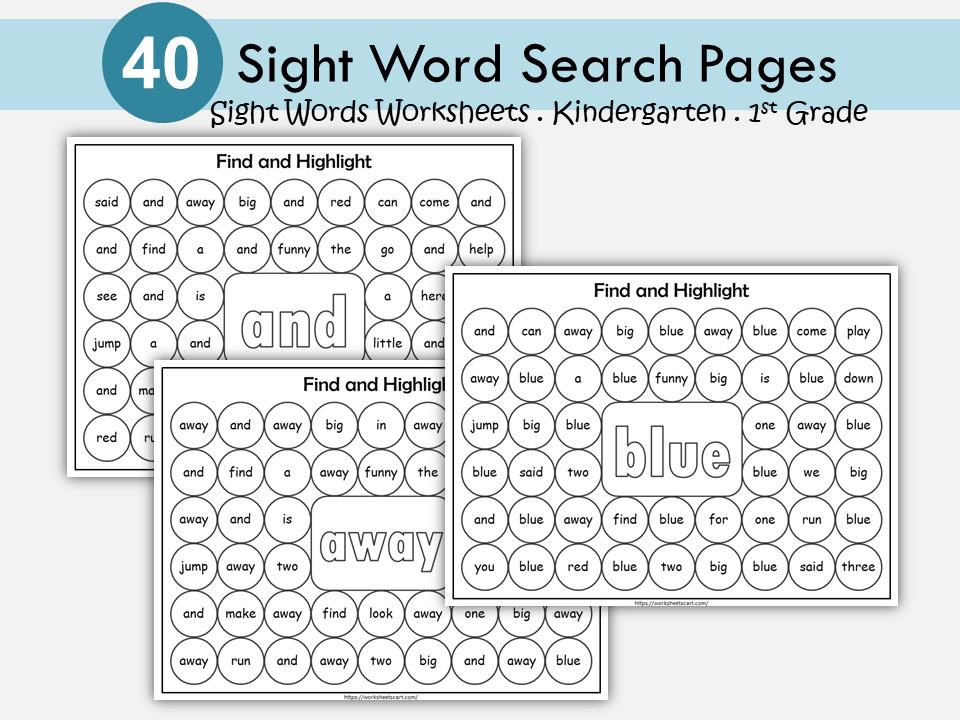 Sight Words Preschool, Sight Words Worksheets, Kindergarten, Sight Word Search Printable, Dab It Activity, Dolch Pre Primer, Homeschool, WWF299