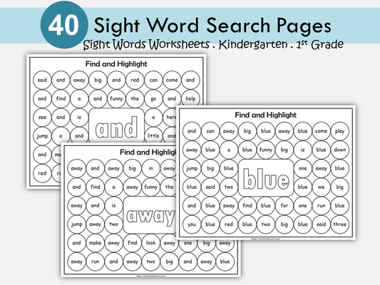 Sight Words Preschool, Sight Words Worksheets, Kindergarten, Sight Word Search Printable, Dab It Activity, Dolch Pre Primer, Homeschool, WWF299