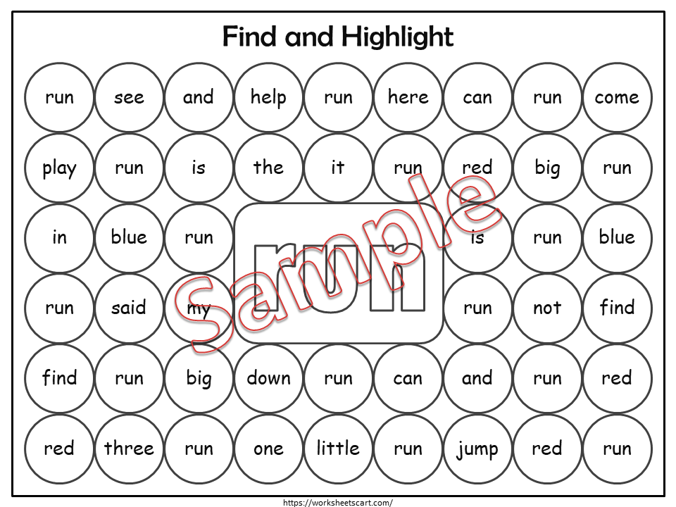 Sight Words Preschool, Sight Words Worksheets, Kindergarten, Sight Word Search Printable, Dab It Activity, Dolch Pre Primer, Homeschool, WWF299