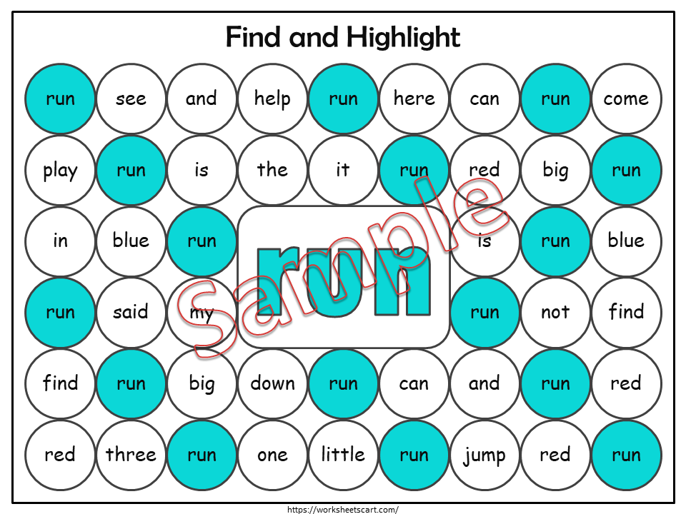 Sight Words Preschool, Sight Words Worksheets, Kindergarten, Sight Word Search Printable, Dab It Activity, Dolch Pre Primer, Homeschool, WWF299