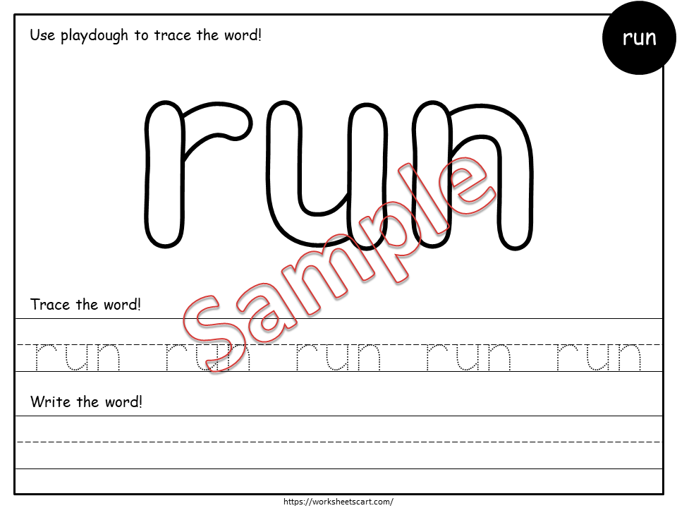 Sight Words Tracing Worksheet, Sight Words Book, Sight Words Morning Work, Sight Words Printable, Pre Primer Words, Kindergarten, Grade 1, WWF300