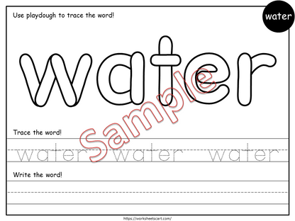 100 Printable Sight Words Worksheets, Fry First Hundred Sight Workbook, Kindergarten Playdough Mats, High Frequency Words, Ist, 2nd Grade, WWF301