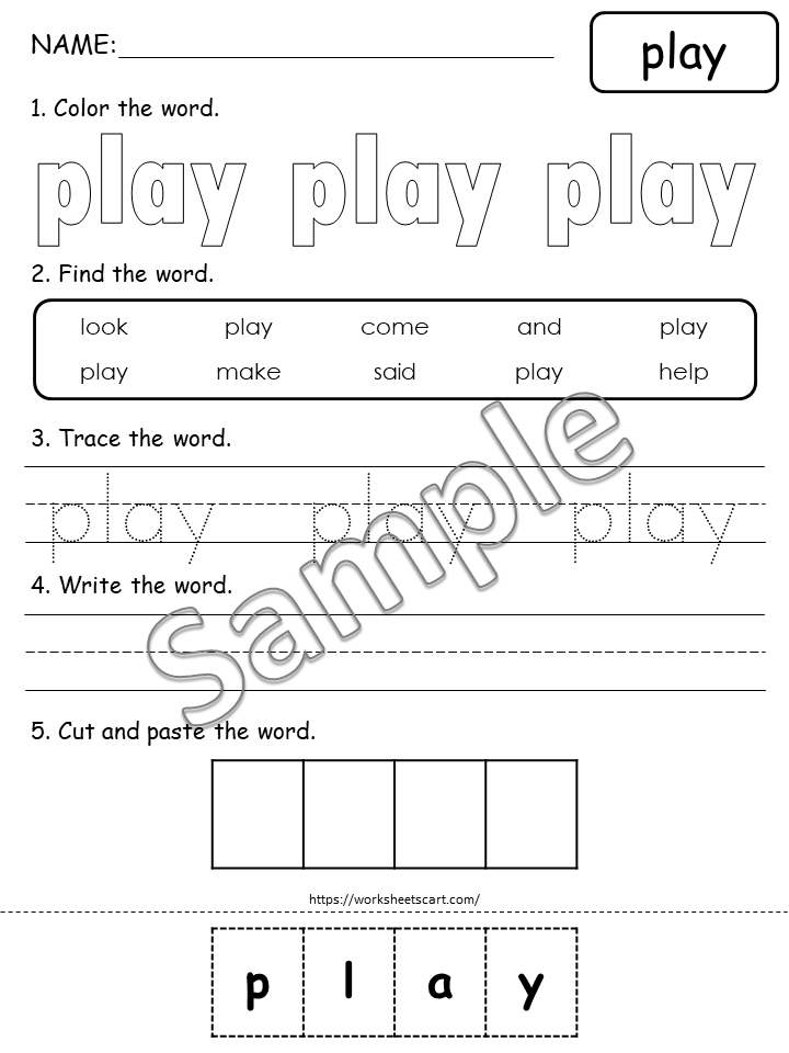 Sight Words Preschool, Sight Words for Kindergarten, Sight Words Worksheets, Sight Words Printable, Dolch Pre-Primer Practice, Activities, WWF302