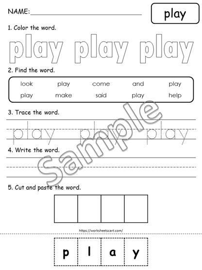 Sight Words Preschool, Sight Words for Kindergarten, Sight Words Worksheets, Sight Words Printable, Dolch Pre-Primer Practice, Activities, WWF302