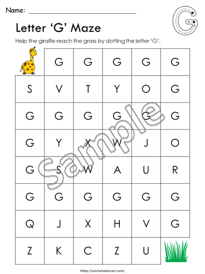 Alphabet Worksheets for Preschool, Preschool Printable, Letter of the Week, Letter Mazes , Kindergarten, Dab It, Do a Dot, Homeschool, WWF306