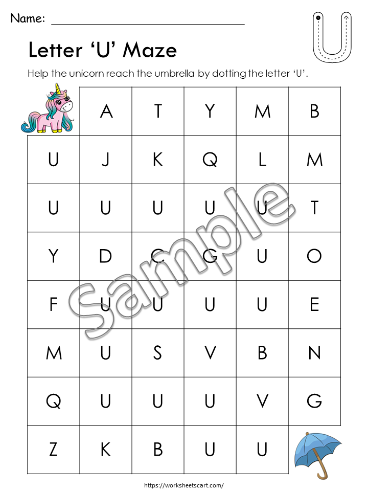 Alphabet Worksheets for Preschool, Preschool Printable, Letter of the Week, Letter Mazes , Kindergarten, Dab It, Do a Dot, Homeschool, WWF306