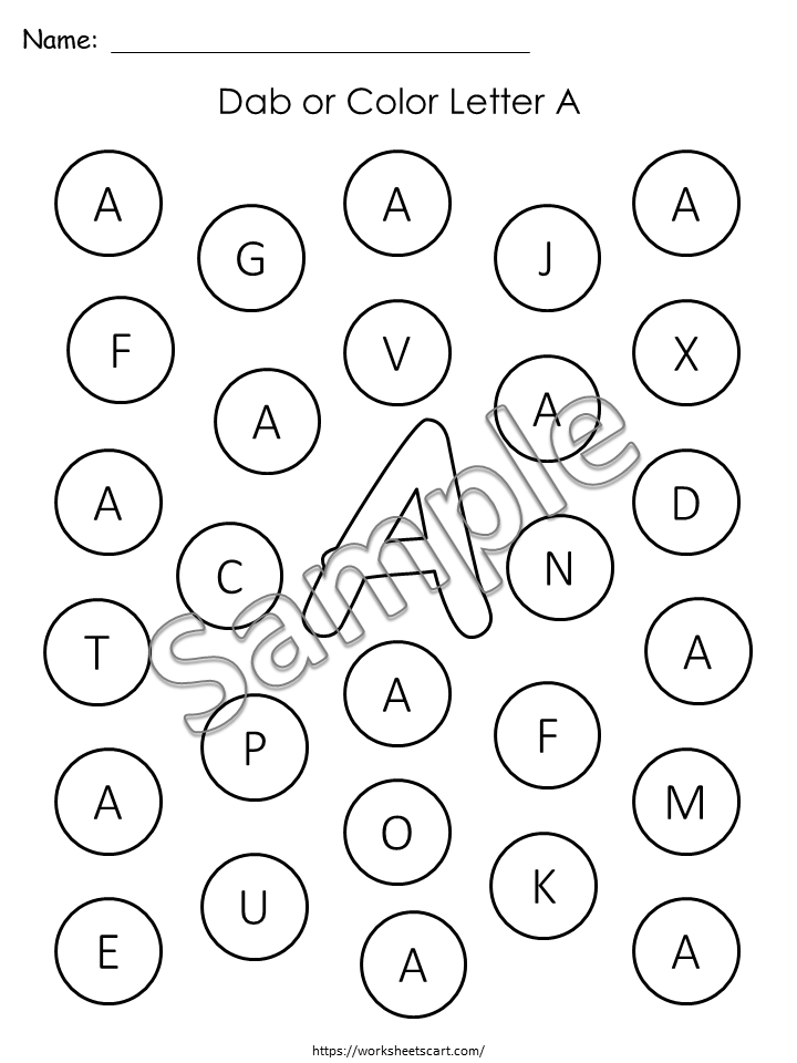 Alphabet Worksheets Printable - Uppercase Dab It, Letter Recognition, Find and Dab Letters A-Z Activity, ABC Search, Preschool Curriculum, WWF309