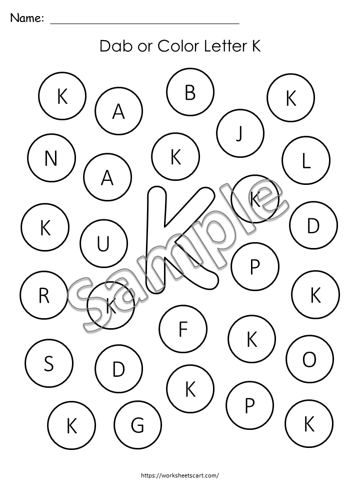 Alphabet Worksheets Printable - Uppercase Dab It, Letter Recognition, Find and Dab Letters A-Z Activity, ABC Search, Preschool Curriculum, WWF309