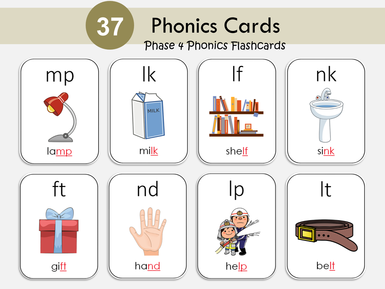 Phonics Cards, Phase 4 Phonics Flashcards,  Reading Printable, Phonics Sounds, Educational Print, Homeschool, WWF310