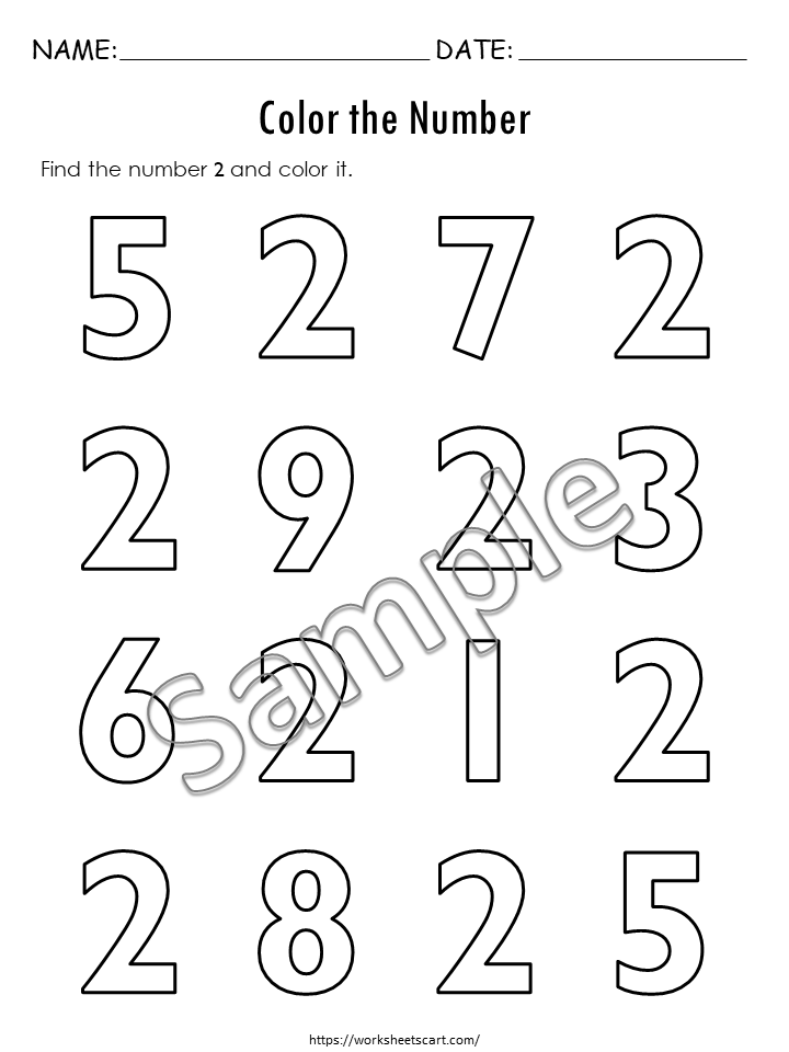 Number of the Day, Numbers Worksheets to 10 for Preschool, Number of the Week, Tracing Printable, Kindergarten, Teacher Resource, WWF318